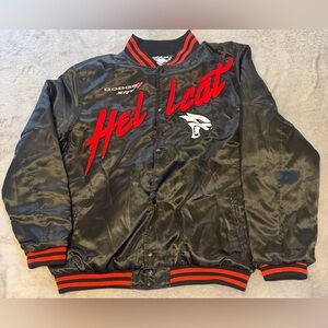 Dodge Hellcat Flame Varsity Satin Jacket Mens Rare Car Jacket Size 2XL
